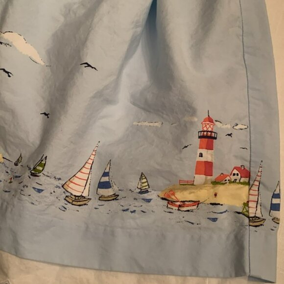 Janie & Jack Baby Blue Lighthouse/Sailboat Dress w/ Bloomers. Size 12 - 18 - Picture 3 of 12